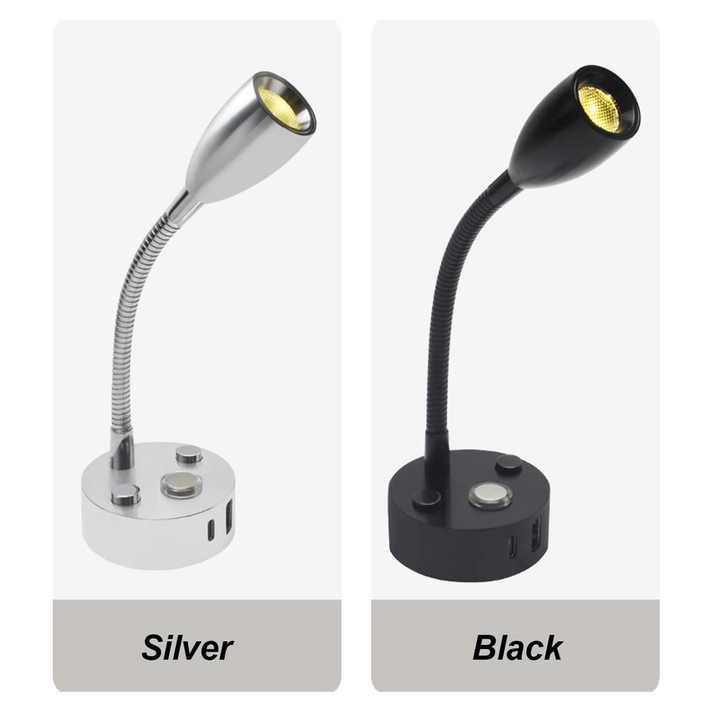 12v 24v Led Reading Wall Light Lamp Campervan Lights Rv Sconce Touch Control Rotating Spotlight For Truck Boats Bedside Flexible
