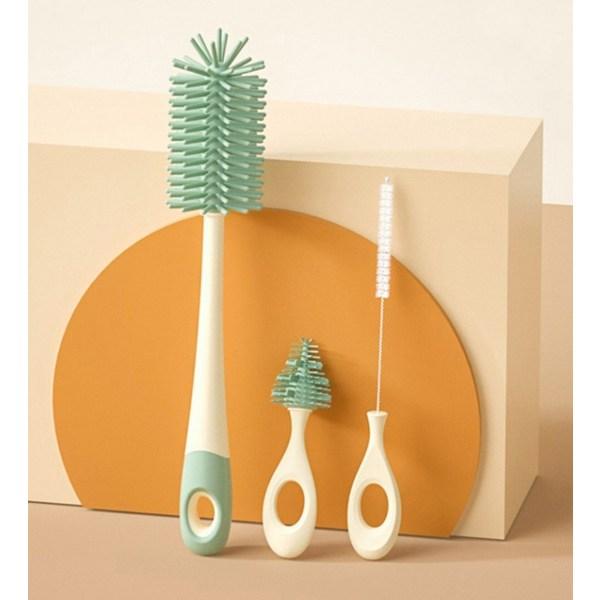 Set perie + suport din silicon Jolly Life, verde, 1 set