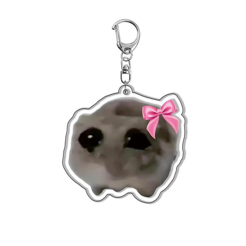 HOT !!! Hamster Acrylic Keychain Cute Sad Lovely Mobile Phone Backpack Pendant