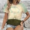 Summer Round Neck Cartoon Animal Pattern 3D Print Top Fashionable Casual Short Sleeved Women's T-shirts