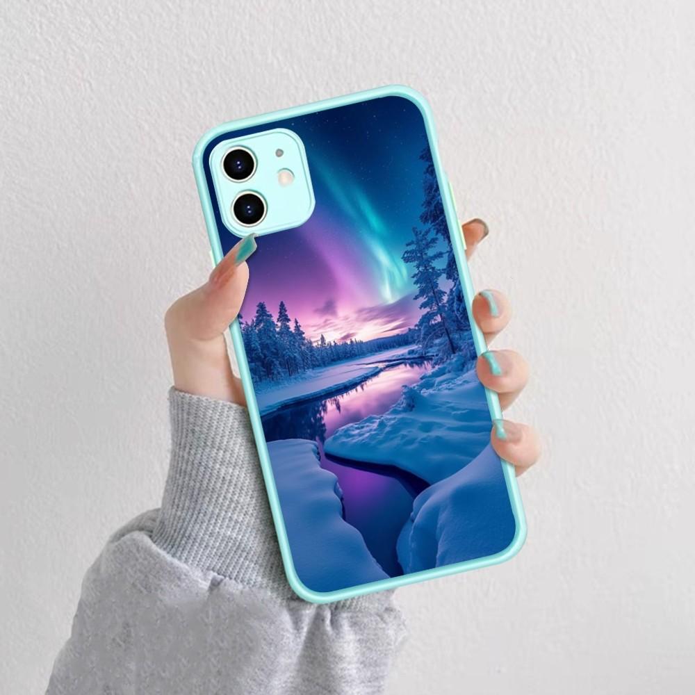

Beautiful Northern Lights Phone Case For IPhone 14 11 12 13 Mini Pro Max 8 7 Plus X XR XS MAX Translucent Matte Cover iphone XR