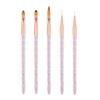 Gradient Nail Art Brush Set - 5 Pcs for Gel Polish, Line Drawing, and Crystal Carving