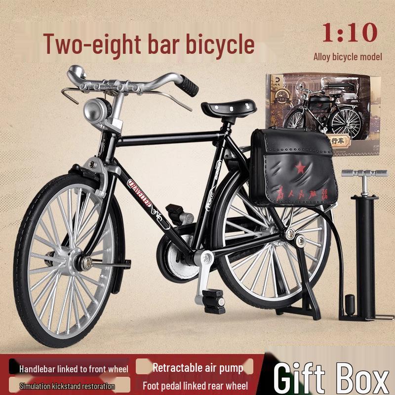 Retro Alloy Old-Fashioned Bicycle Model: Nostalgic Decor Toy