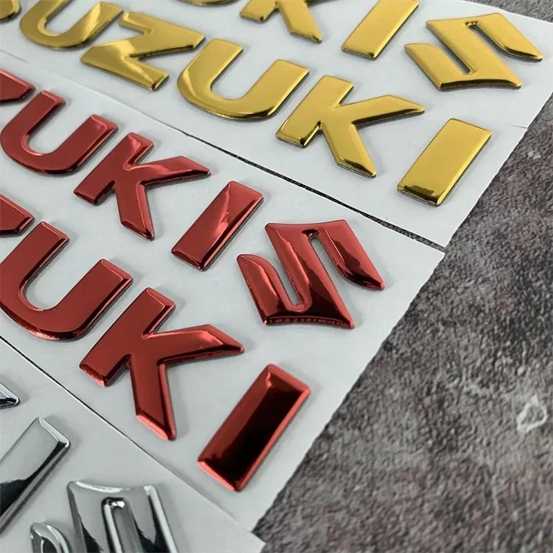 2pcs/set New Motorcycle Sticker 3D PVC for Suzuki Sticker 3D Tank Decal S Logo Gold Emblem Waterproof Decor
