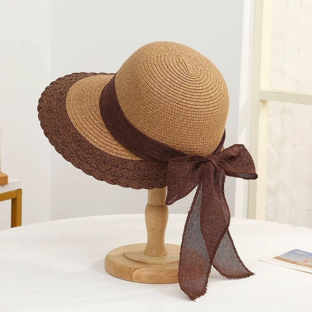 Foldable Straw Weaving Beach Hat Hollow Out Bucket Hat Big Brimmed Woven Cap  Travel