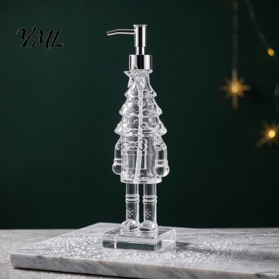 Modern Bathroom Accessories for Christmas Theme Hand Soap Dispenser, Nutcracker/Santa/Snowman/Cookie Man/Christmas Tree Shape, 55 Ounce Santa