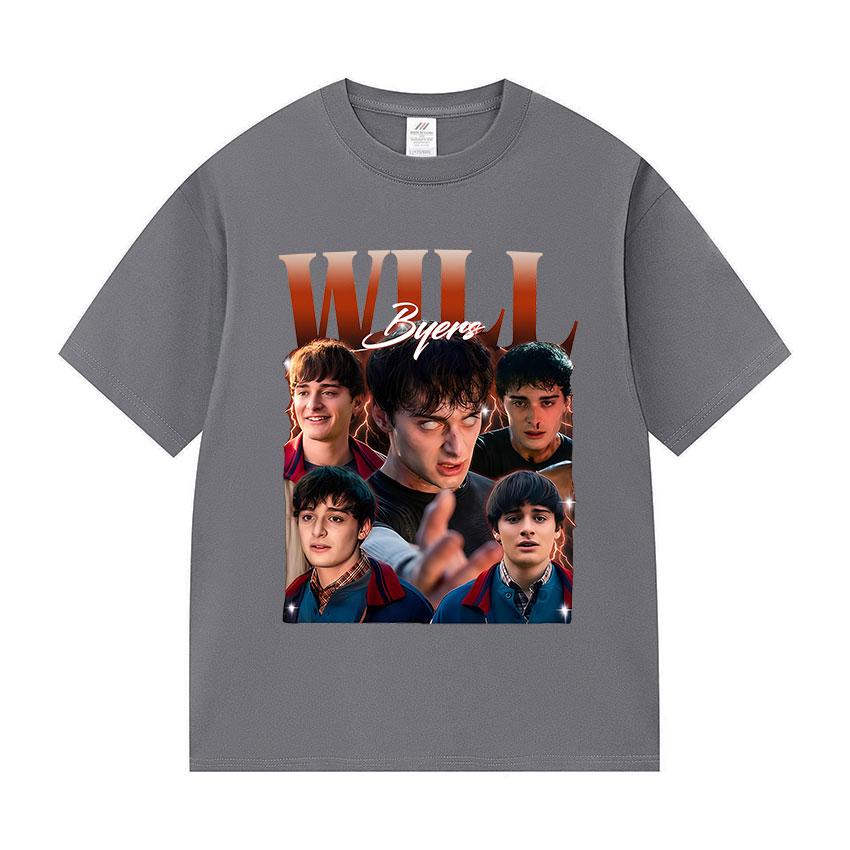 American Tv Series Will Byers Graphic T Shirt Men's Fashion Cotton Short Sleeve T-Shirts Vintage O-Neck Oversized T-shirt