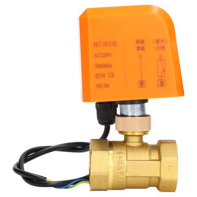 Motorized Ball Valve 2 Wire 2 Way Normally Open DN25 Brass ABS Synchronous Motor AC220V