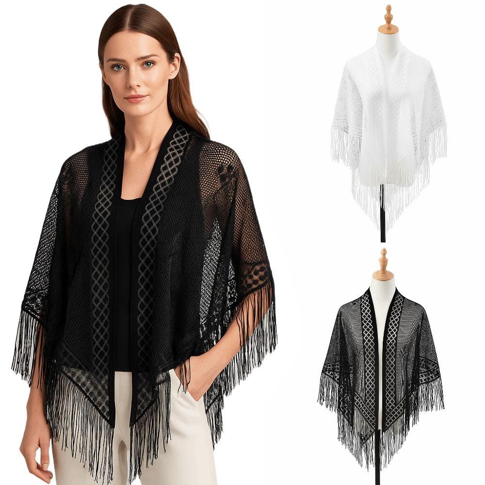 Solid Color Lace Scarf Elegant Triangle Scarf Trendy Women Neckerchief  Women Accessories