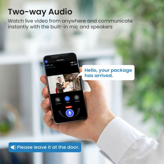 Wireless Safe Doorbell Camera 1080p Resolution Real-Time Communication AI Motion Detection Easy Installation Wi-Fi Video Doorbell