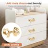 4Pcs Bow Knobs Brass Bow Shaped Drawer Knobs Decorative Gold Bow Pull Handles with Screws for Home Office Cabinet Closet