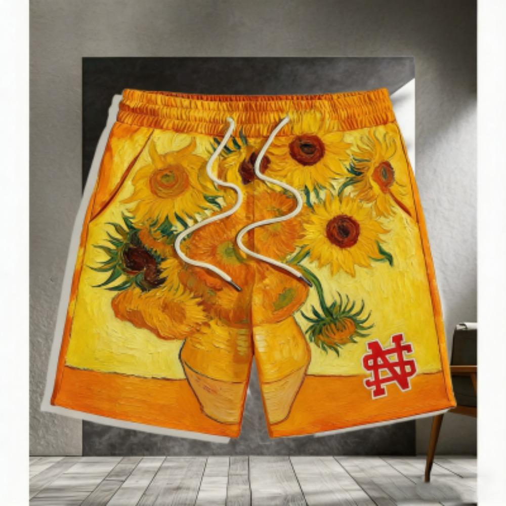 Europe America Summer Shorts Men's Street Fashion 3D Printed Men's and Women's Trendy Casual Outdoor Sports Shorts