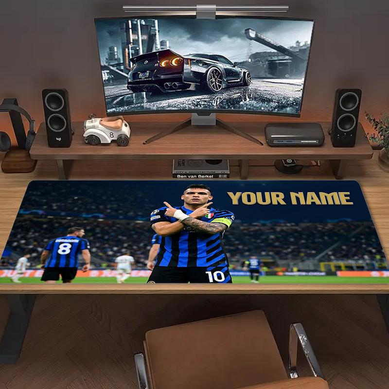 Tappetino per Mouse Personalizzato Inter Milan Grande Cuscino per Tavolo da Gioco Antiscivolo Laptop Tablet Mousepad Grande Tappetino XXL Mini PC Tappetino da Gioco Con bordo bloccato_XIA