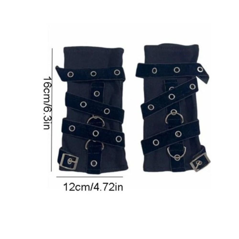 Metal Rivet Street Dance Sleeves Buckle Punk Style Sleeves New Fingerless Gloves Stage Performance
