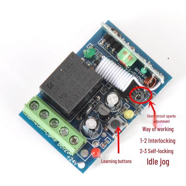 12V Single-Channel Wireless Switch with Wall-Mountable 1-Key Remote, 315M Frequency