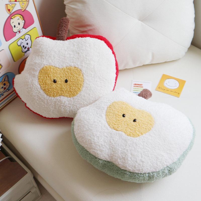 2 Styles Fruit Apple Pillow Stuffed Toy Filled Doll Fruit  Apple Core Cushion Pillow Soft Plush Baby Girl Birthday Gift