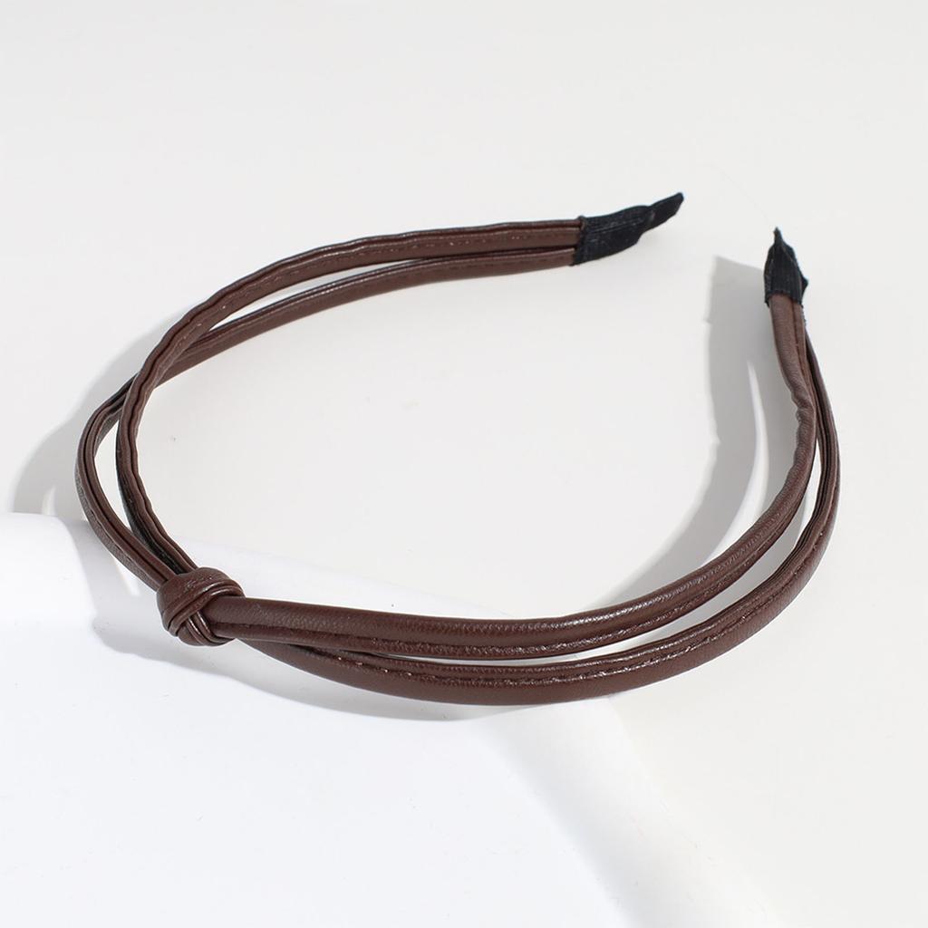 Elegant PU Leather Headband for Casual Wear Women Hairhoop Fashion Headpieces Accessories Knotted Headband Hair Decors