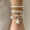 Bohemian Multilayer Shell Bracelets Starfish Wrap Charm Hand Chain New Conch Beaded Bangles  Gifts