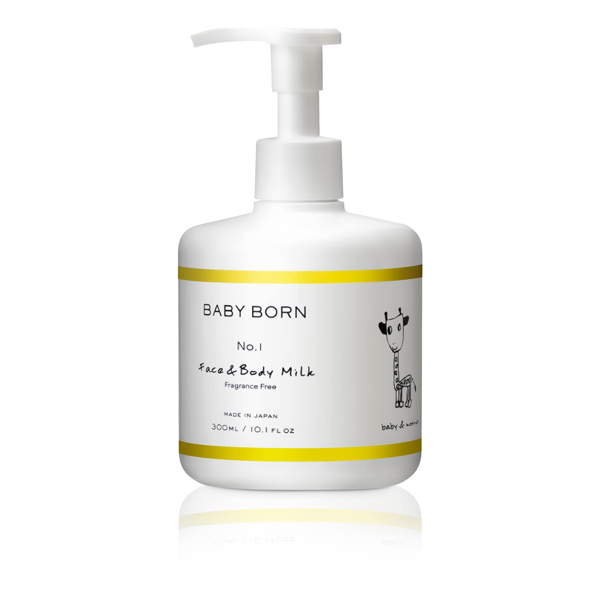 

BABY BORN Face Body Milk Baby for Babies and by Aki Higashihara & Lotion, Additive-Free, 300ml, Children, (Single Item, Fragrance-Free)