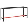 VidaXL Workbench Frames Black and Matte Red 190x50x79 Cm Metal