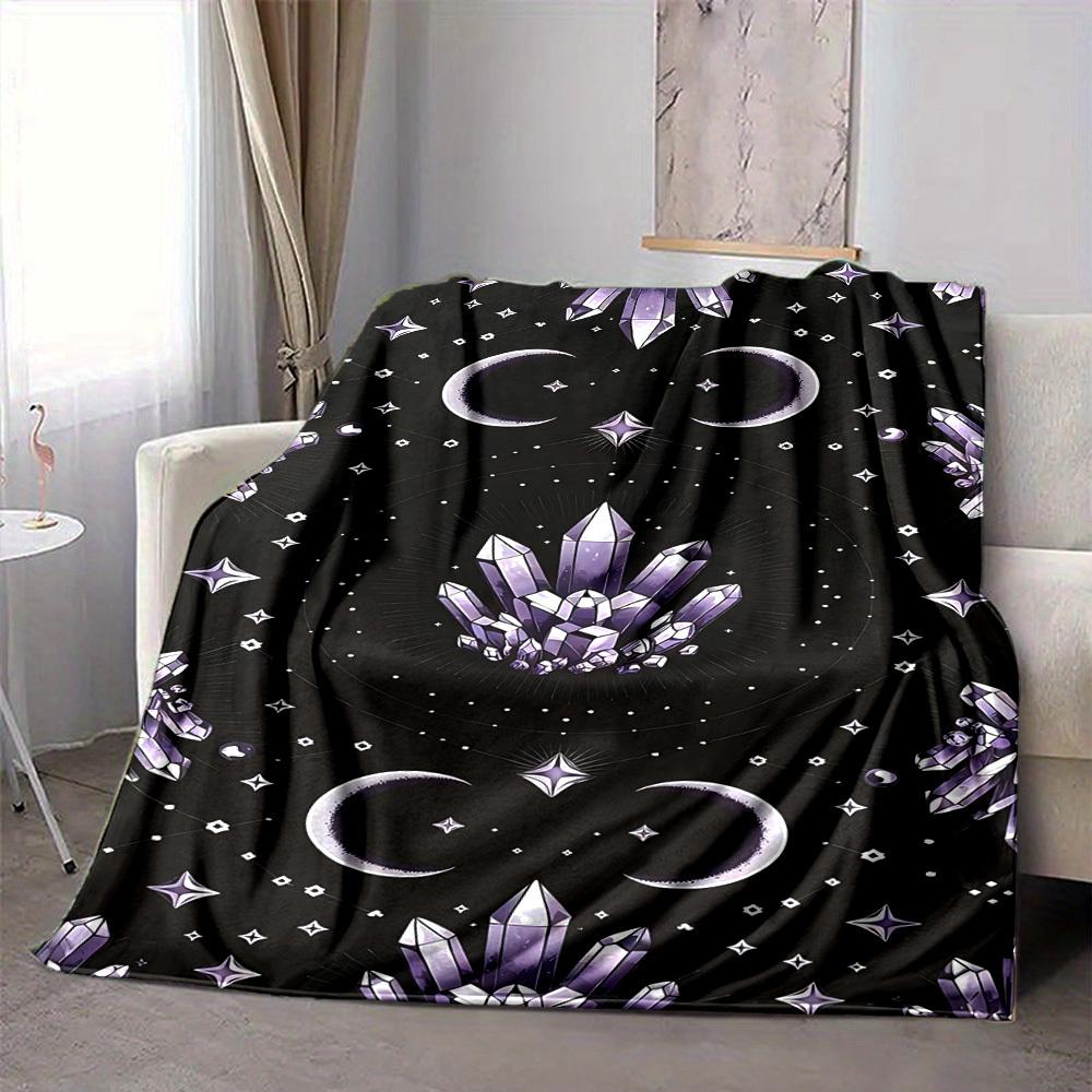 1pc Crystal Celestial Print Blanket   Lightweight Flannel Throw Blanket For Sofa, Bed, Living Room, Office, Outdoor Travel, Camping