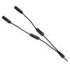 Couple Headphone Converter Cable Stereo 3.5mm to Dual Stereo Female 1 to 2 Earphone Adapter Cable with Switch