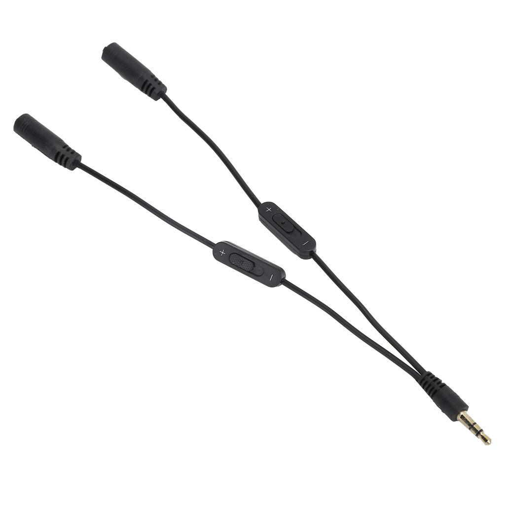 Couple Headphone Converter Cable Stereo 3.5mm to Dual Stereo Female 1 to 2 Earphone Adapter Cable with Switch