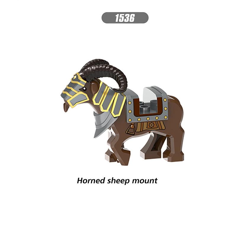 Classic Medieval War Series Wild Boar Horned Sheep Mounts Building Blocks Evil Dwarf Animals Mount DIY Bricks Toys For Kids Gift