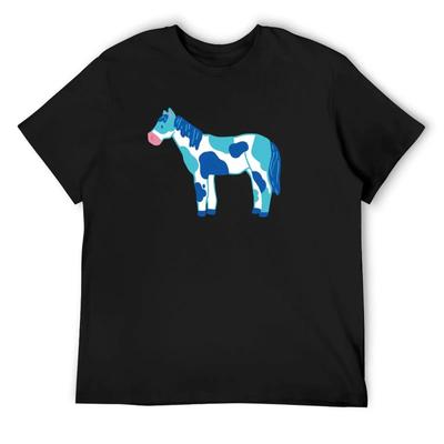 Posca Blue Turquoise Horse T-Shirt Anime Stuff Graphics Customs Design Your Own for A Boy Mens Big and Tall T Shirts
