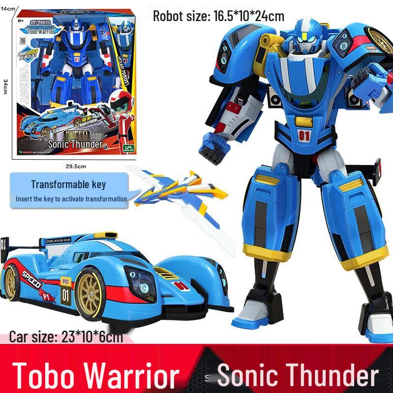 Tobot Warriors Transforming Car Robot Toy - Galaxy Detectives Sonic Thunder for Boys