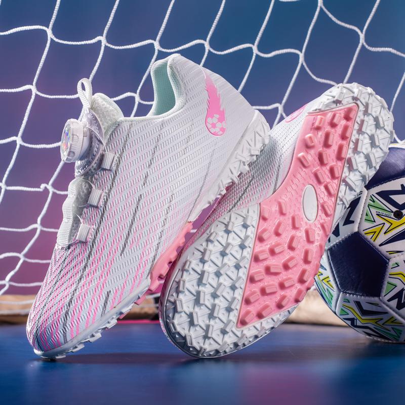 Size 28-39 Rotating Button Children's Football Shoes Broken Nails Student Football Shoes Short Nails Outside Grass Training Shoes