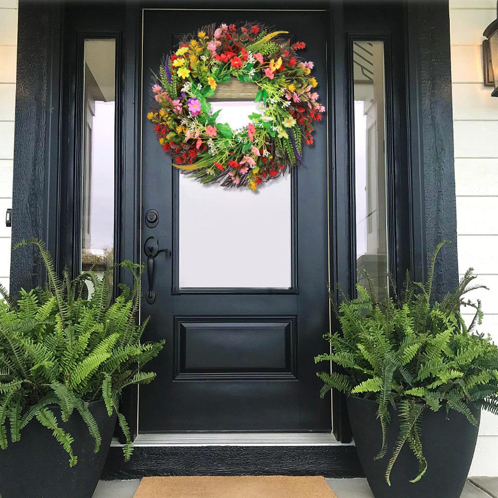 Wreath Decoration Simulation Plastic Aquatic Plant Wreath, Home Decoration Wreath Door Hanging Plastic Vine