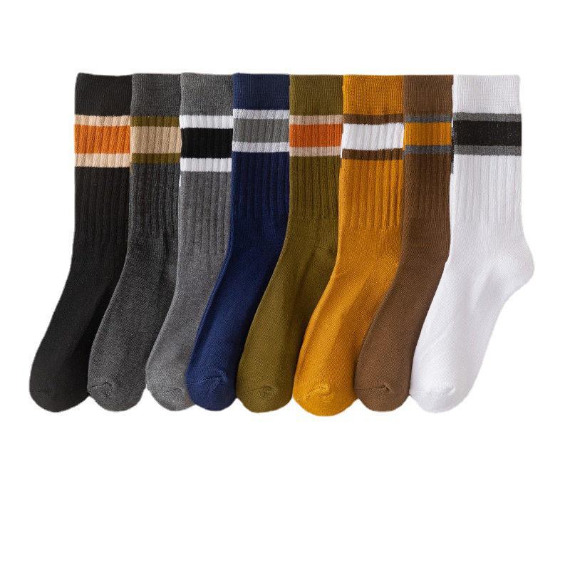 Herren Mid-Tube Verdickte Wintersocken - Warme Samtgestreifte Socken für Herbst & Winter