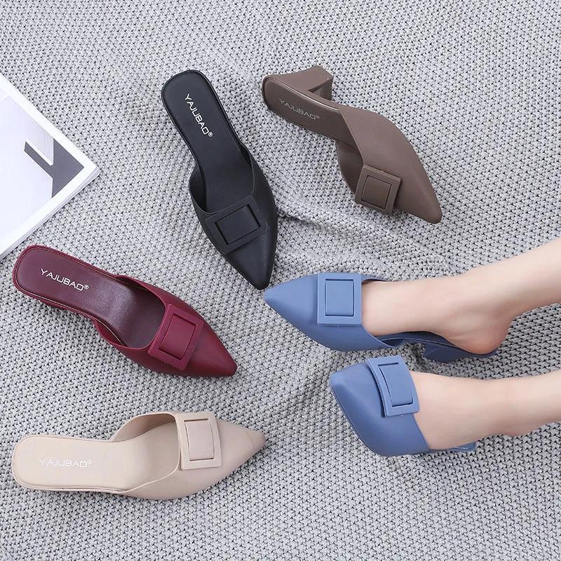 Women Light Weight Comfort Spring & Summer Slip On Square Heel Shoes for Sexy Party Lady Casual Cool Pink Pump Ab748