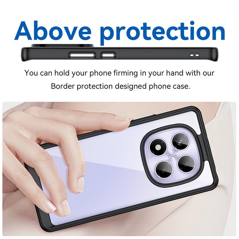 Pro Xiaomi Redmi Note 14 Pro 4G Pouzdro Xiaomi Redmi Note 14 Pro 4G Kryt Průhledný PC TPU Nárazuvzdorný Kryt Xiaomi Redmi Note 14 Pro 4G