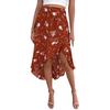 Women's Spring Summer Leisure Flower Asymmetrical Flounces Mid-length Skirt