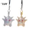 Cute Cartoon Auto Accessories Bling Car Accessories, Rhinestone Devil Rear View Mirror Three Dimensional Ornament Charm, Halloween Interior