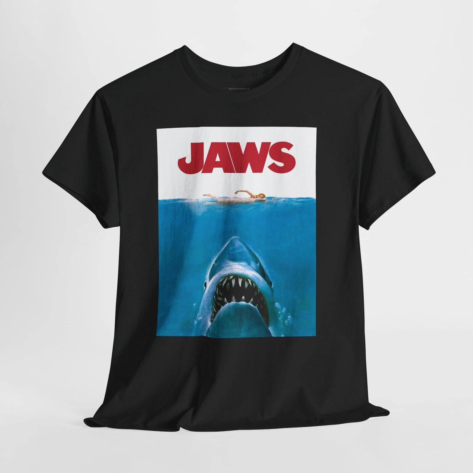 Jaws 1975 Retro Movie Poster Horror Unisex Graphic T-Shirt 3XL