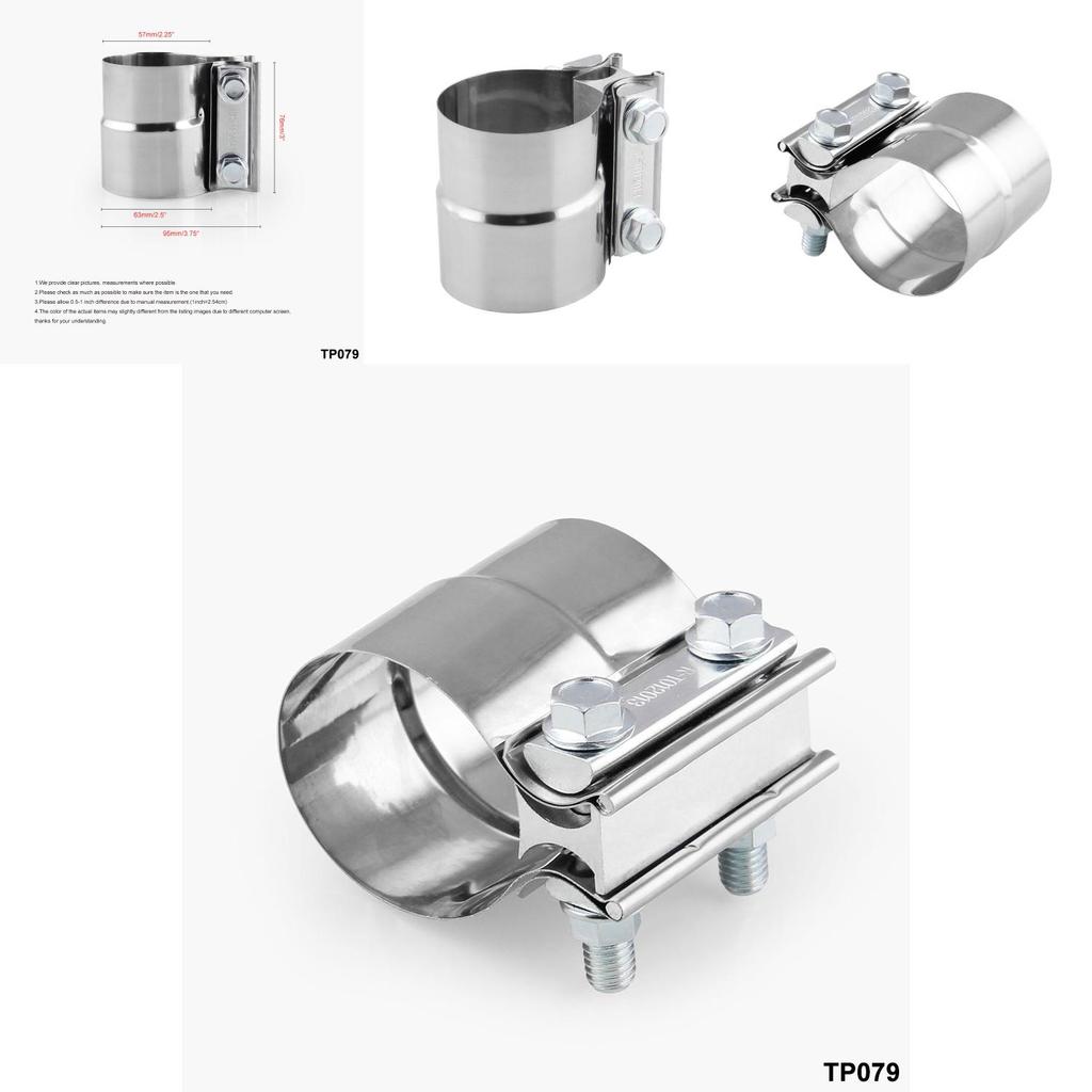 Premium Quality 2.25" To 2.5" Stainless Exhaust Band Clamp Step Clamps For Catback Muffler