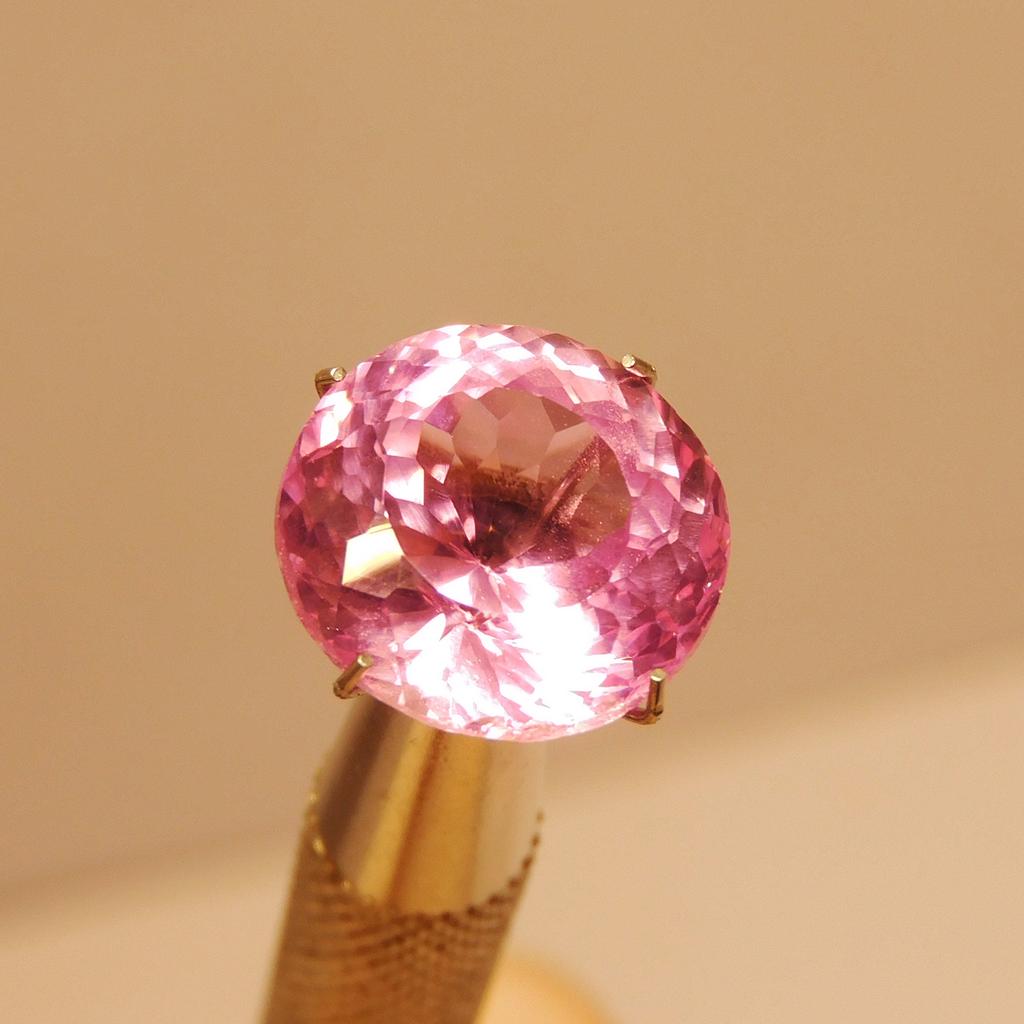 Natural Pink Sapphire Loose Gemstone 18.1 Ct Ceylon Round Enhanced September Birthday Birthstone
