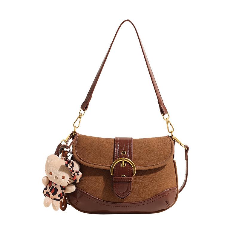 Premium Texture Saddle Bag Women'S Simple Armpit Bag Casual Handbag Shoulder Messenger Bag