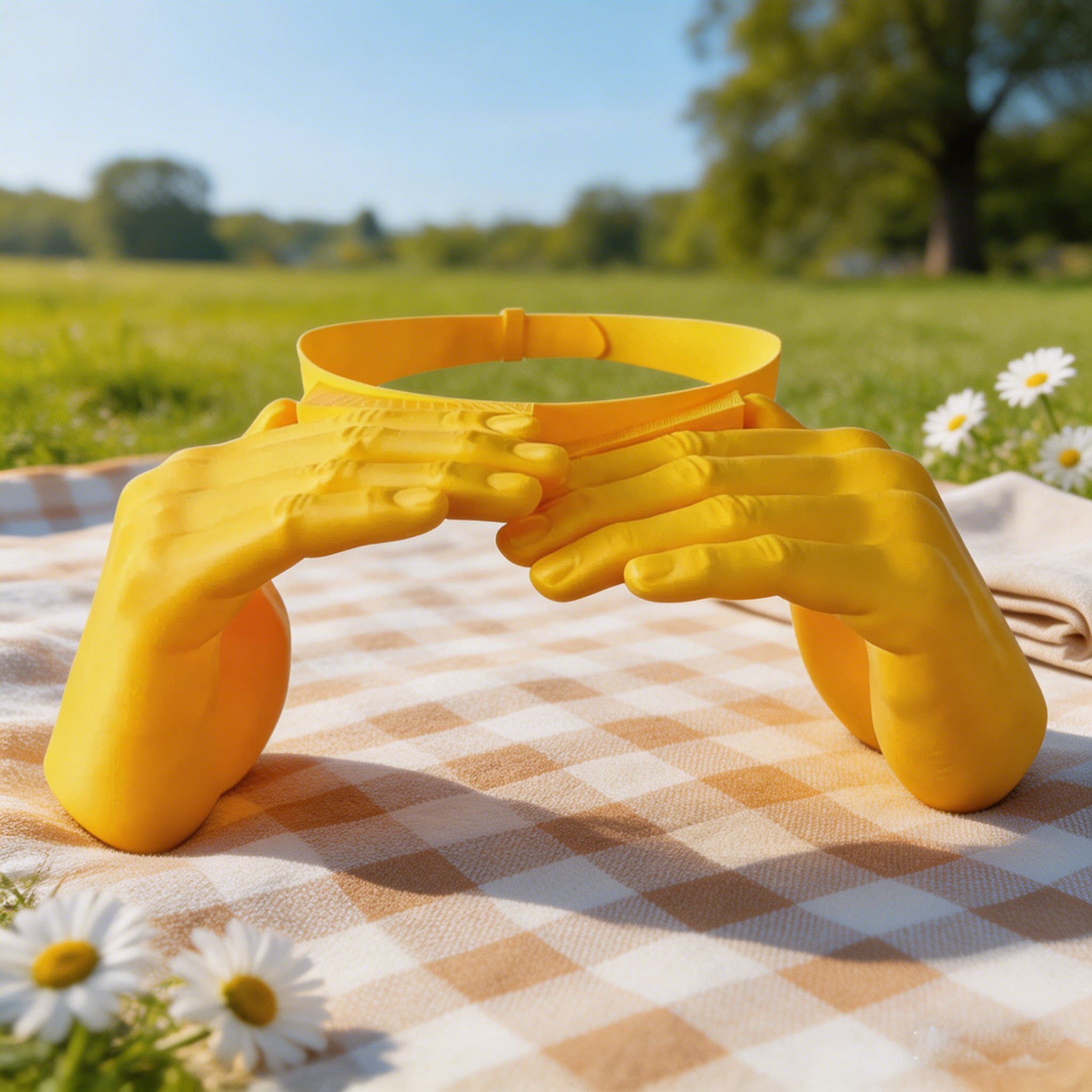 

2026 New Funny Giant Hand Palm Sun Hat Creative UV Protection Cap Adjustable Headband Novelty Photo Prop жёлтый