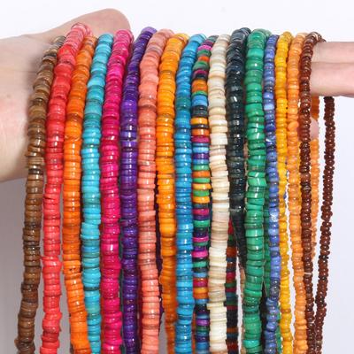 Freshwater Shell Flat Beads Heishi Round Loose Spacer Rondelle Beads for Jewelry Making DIY Mother of Pearl Shell Bracelets 15''