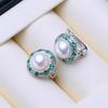 LSOOYH 7-8mm Freshwater Pearl Earrings Silver Color Fashion Cubic Zirconia Clip On Earrings For Women Birthday Gifts