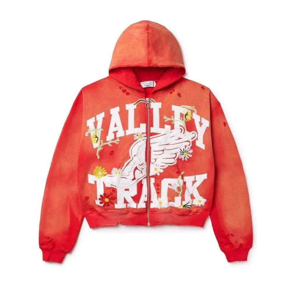 Europe, America 2025 American Graffiti Printing Men's and Women's Loose Casual Zipper Hooded Sweater Trendy Brand