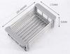 Adjustable Sink Drainer Basket Vegetable Dish Dryer Gray