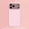 Minimalist Cute Pink Polka Dot Metallic Glass Phone Case For iPhone 17 Pro Max 16 15 14 13 12 11 Pro 15 14 Plus 17 Air 16E Cover