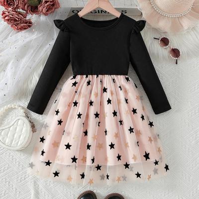 2025 Spring Korean Style Girls' Princess Dress - Fashionable Spring/Autumn Children's Wear