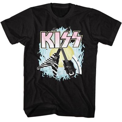 Kiss Glam Rock Gitarren Herren T-Shirt