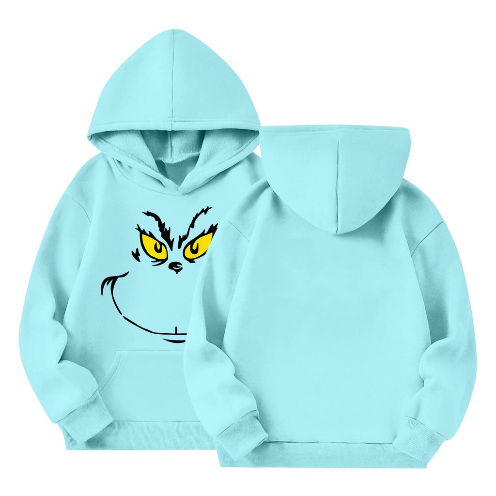 Dětská mikina s dlouhým rukávem, volného střihu, přes hlavu, se stahovací šňůrkou a jednobarevná